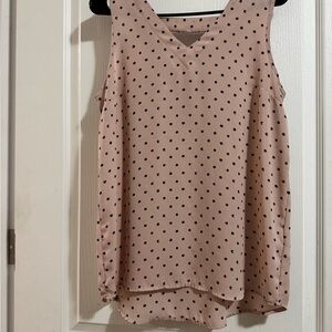 Maurices Pink and Black Polka Dot Blouse